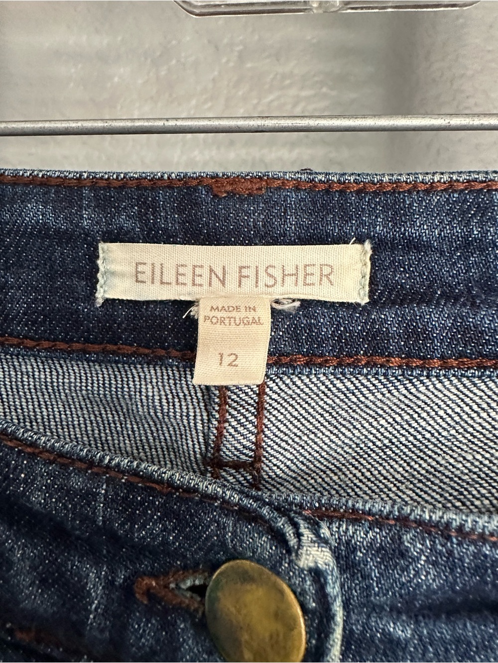 Eileen Fisher Dark Indigo Straight-Leg Jeans, size 12 - Picture 13 of 13